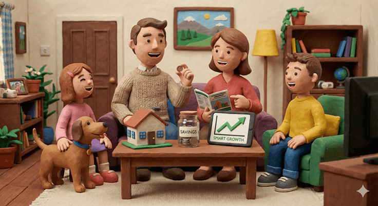 happy middle class family