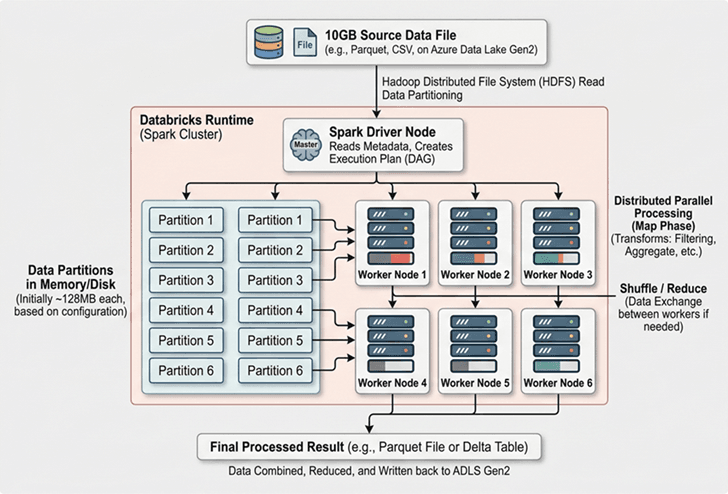 Databricks 10GB file processing architecture