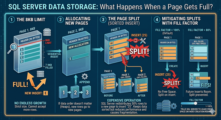 sql server page split